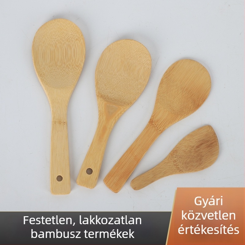 Bambusz spatula tapadásmentes serpenyőkhez, bambuszfa kanál, sushi rizs kanál, négyzet alakú konyhai spatula