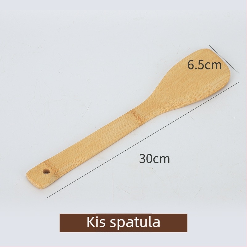 Bambusz spatula tapadásmentes serpenyőkhez, bambuszfa kanál, sushi rizs kanál, négyzet alakú konyhai spatula