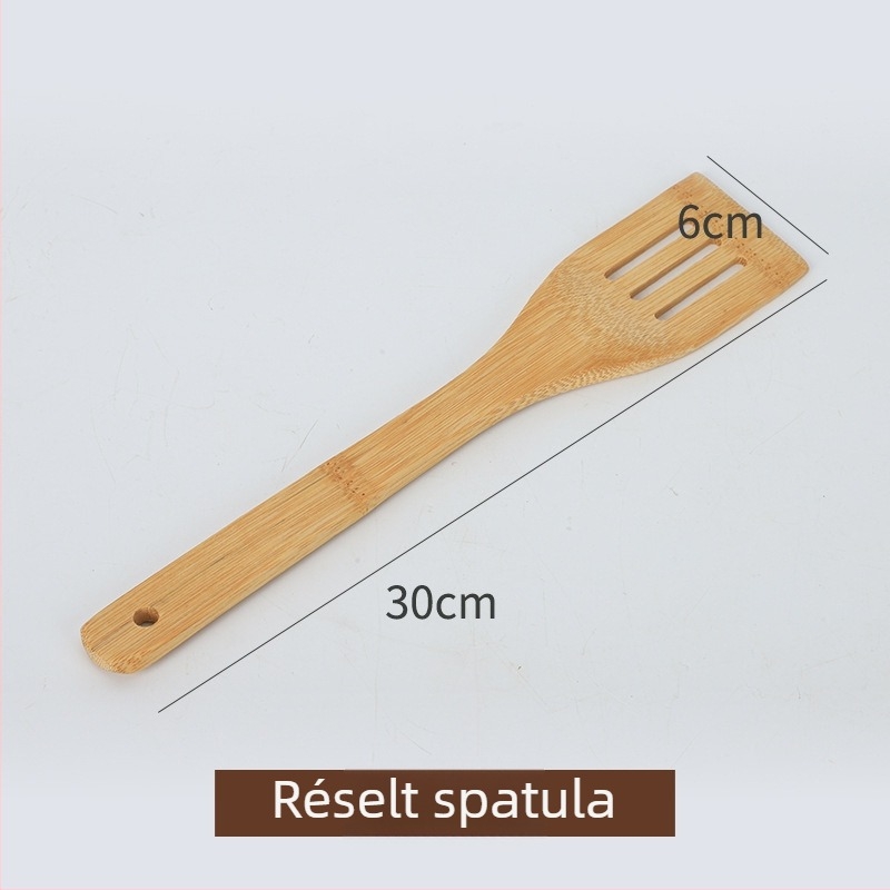Bambusz spatula tapadásmentes serpenyőkhez, bambuszfa kanál, sushi rizs kanál, négyzet alakú konyhai spatula