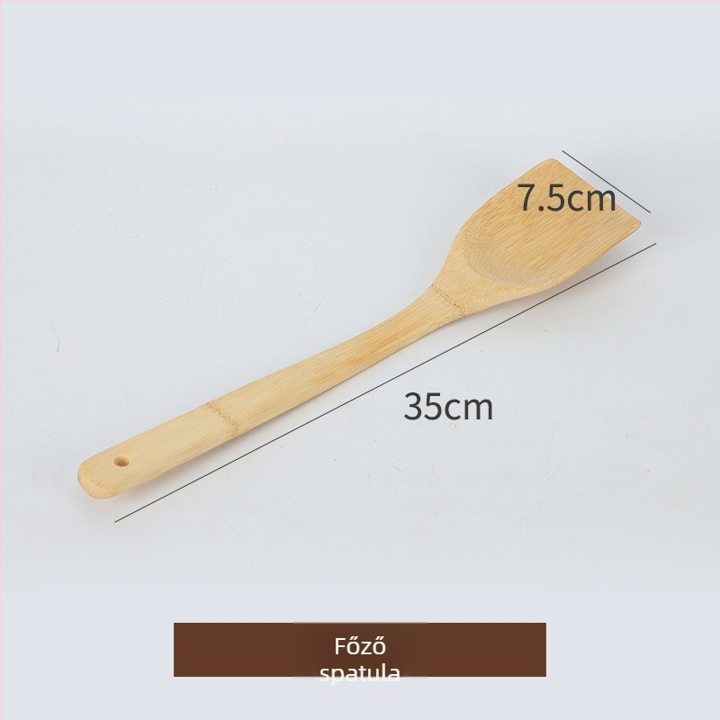 Bambusz spatula tapadásmentes serpenyőkhez, bambuszfa kanál, sushi rizs kanál, négyzet alakú konyhai spatula