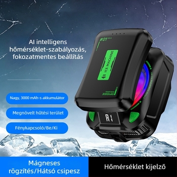 TH21 Akkumulátoros telefonhűtő, termoelektrikus modul, vezeték nélküli, 3000mAh, ultranagy üzemidő, digitális fagyasztási hőmérséklet kijelző