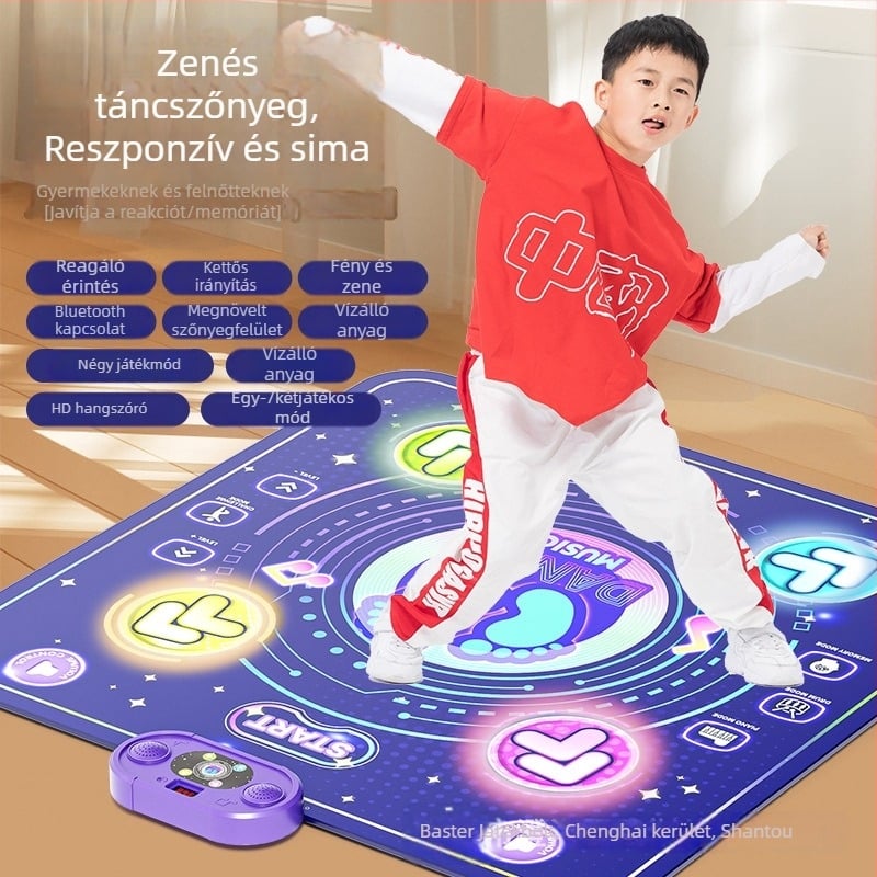 Bluetooth zenés tánc matrac LED‑világítással gyerekeknek – beltéri edzés és oktató játék