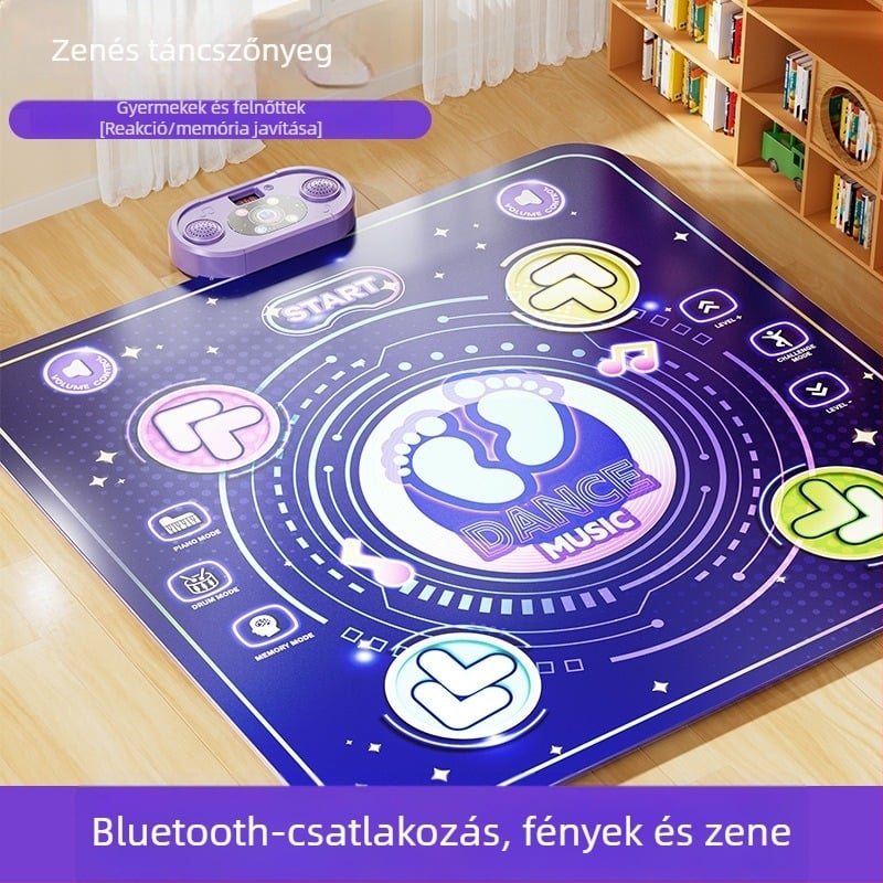 Bluetooth zenés tánc matrac LED‑világítással gyerekeknek – beltéri edzés és oktató játék
