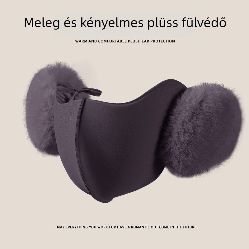 Meleg arcmaszk beépített fülvédőkkel – téli kerékpározáshoz, szélvédő, fleece bélés, két az egyben: arcmaszk és fülvédő