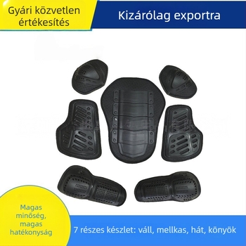 7 részes motorkerékpár-versenyvédő készlet beépített hátsóvédővel, térdvédővel, mellvédővel, könyökvédővel és vállvédővel