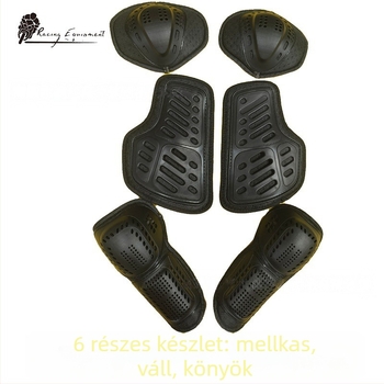 7 részes motorkerékpár-versenyvédő készlet beépített hátsóvédővel, térdvédővel, mellvédővel, könyökvédővel és vállvédővel
