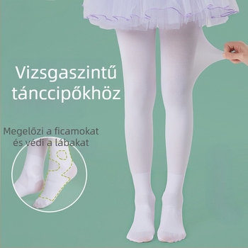 Gyermekeknek táncos zokni, bokasérülés elleni védelem, fehér vékony nyári harisnyanadrág