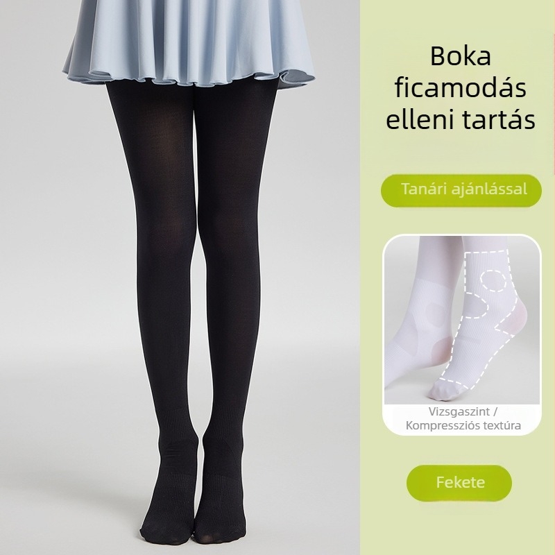 Gyermekeknek táncos zokni, bokasérülés elleni védelem, fehér vékony nyári harisnyanadrág