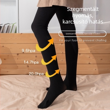 Női bársony fleece-sel bélelt harisnya, nude színű, fényes felület, téli vastag kivitel, egy darab