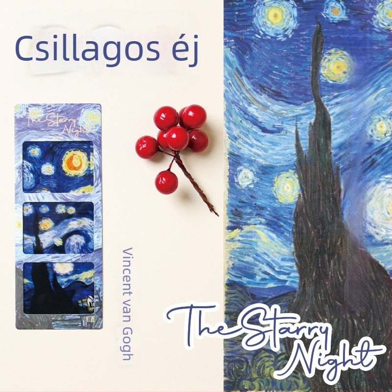 Dream Fish Átlátszó jelzőkártya Monet és Van Gogh fény- és árnyék lenyomatokkal