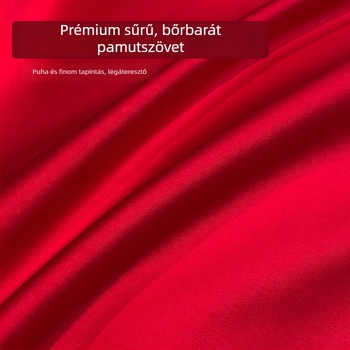 Piros hímzett, négy darabos pamut ágyneműkészlet esküvőre, luxus stílus, 2026-os új modell
