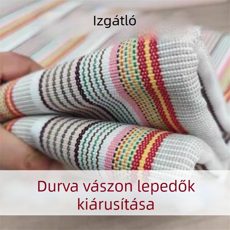 Vastag durva pamutból készült hűsítő ágyneműkészlet — lágy nyári lepedő, párnahuzat és matracfedél, három darabos készlet