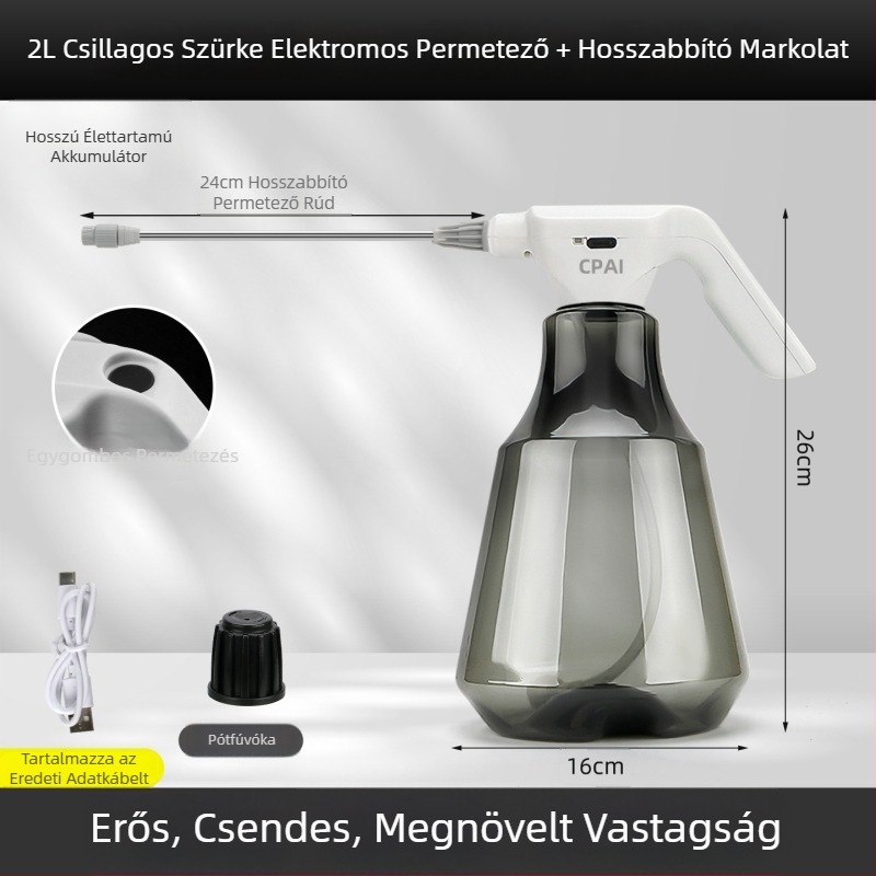 Elektromos öntöző- és permetezőkanna a kerthez tisztításra és öntözésre