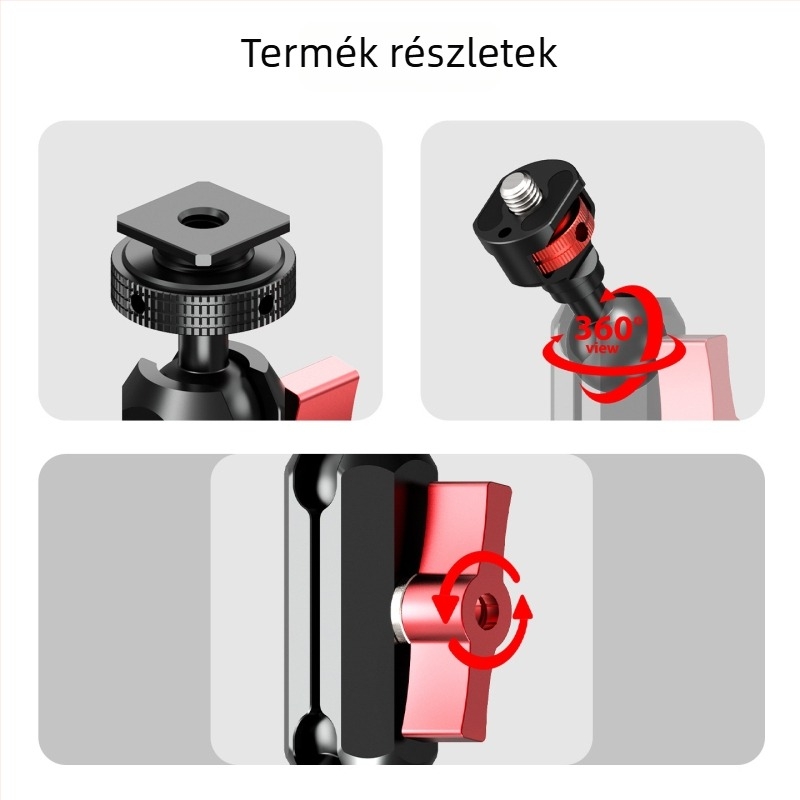 ZS54560-E91/4 ARRI pozicionáló hideg cipő, 17 mm univerzális gömbfej GoPro-kamerákhoz