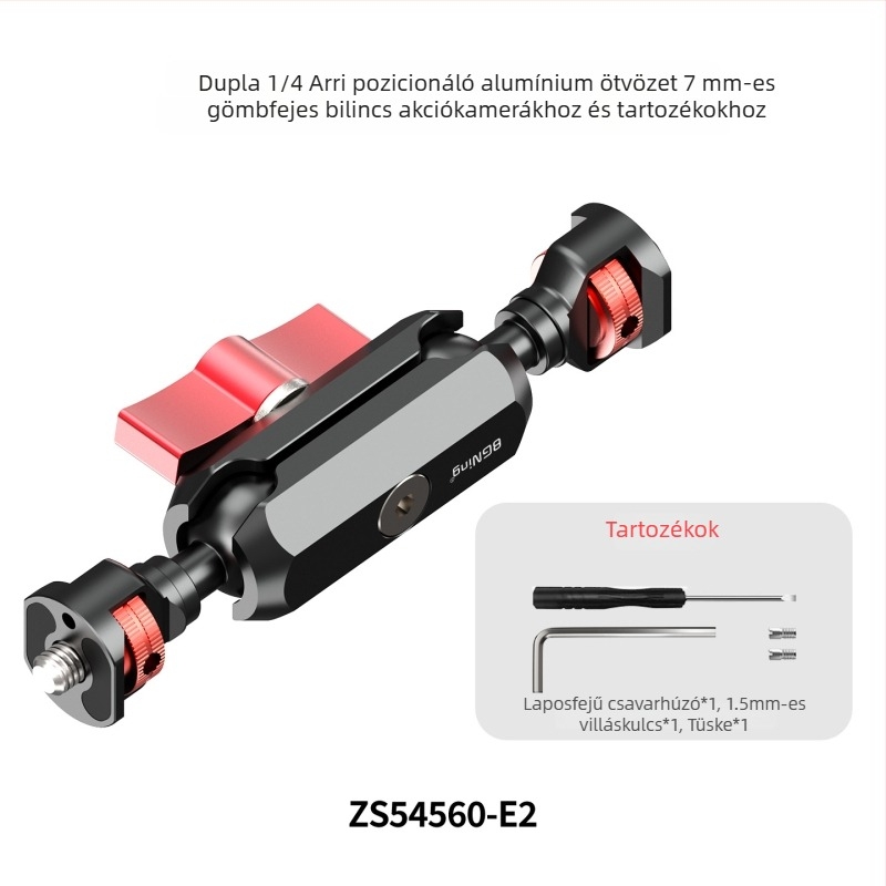 ZS54560-E91/4 ARRI pozicionáló hideg cipő, 17 mm univerzális gömbfej GoPro-kamerákhoz