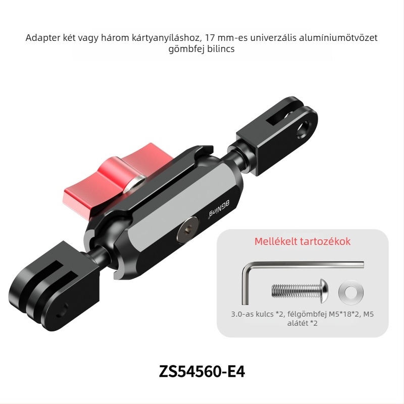 ZS54560-E91/4 ARRI pozicionáló hideg cipő, 17 mm univerzális gömbfej GoPro-kamerákhoz