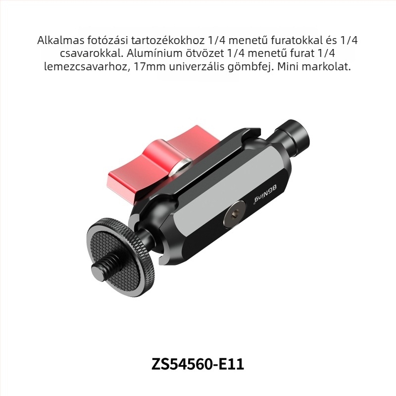 ZS54560-E91/4 ARRI pozicionáló hideg cipő, 17 mm univerzális gömbfej GoPro-kamerákhoz