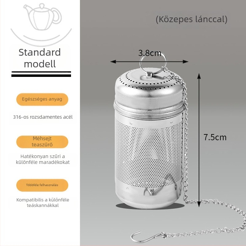 Megvastított rozsdamentes acél teafúzó termoszos pohárhoz, többfunkciós tea szűrő és levélfiltr