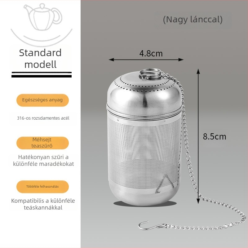 Megvastított rozsdamentes acél teafúzó termoszos pohárhoz, többfunkciós tea szűrő és levélfiltr