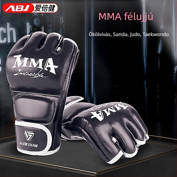MMA bokszkesztyű PU anyagból, félujjas kialakítással