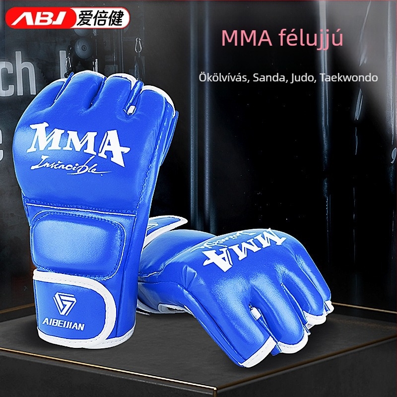 MMA bokszkesztyű PU anyagból, félujjas kialakítással