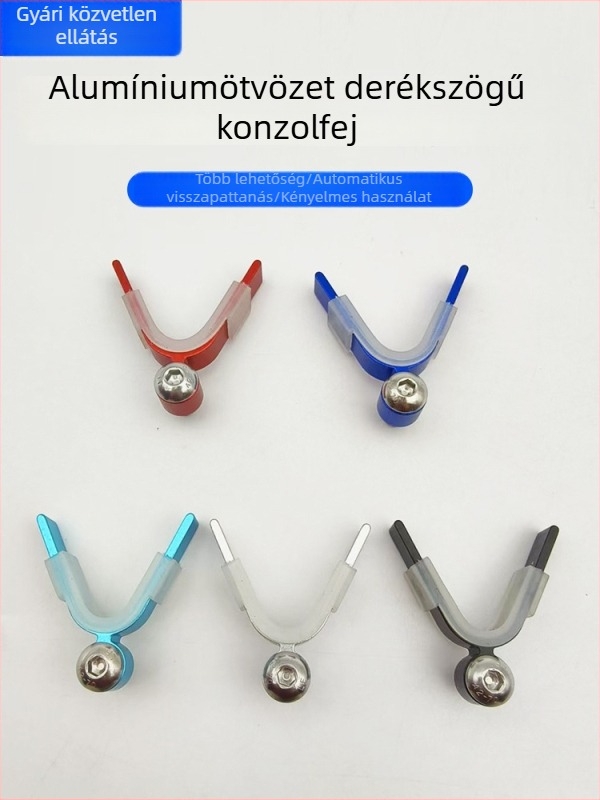 Alumínium ötvözetből készült derékszögű bot-tartófej 8 mm csatlakozóval, V-alakú fej, szarv alakú vég, nem károsítja a botot