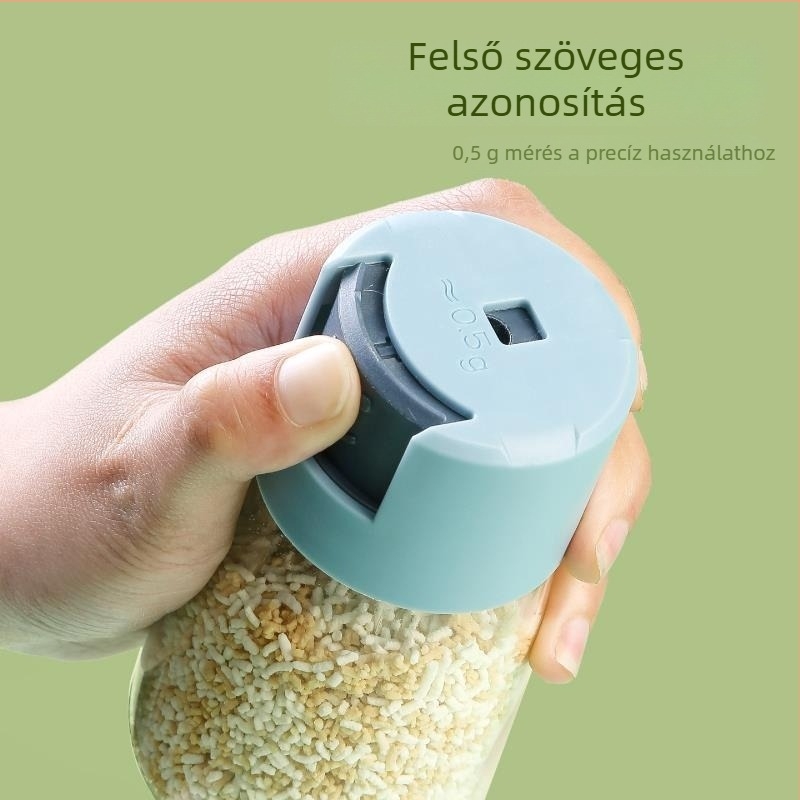 Nyomógombos üvegfűszertartó a konyhához, légmentesen záródó só- és fűszeres tartály