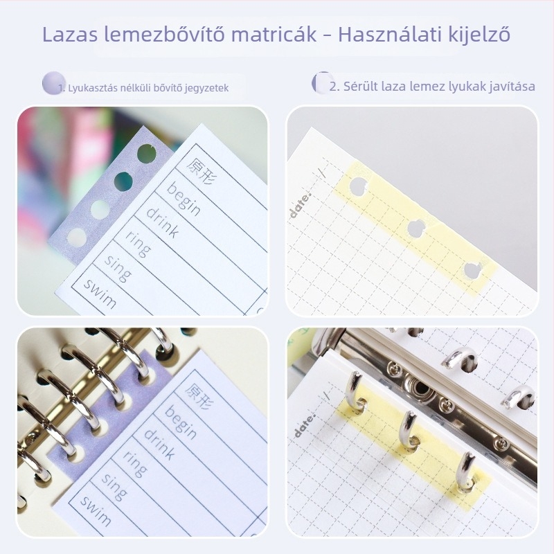 Dopamin-stílusú kihúzható jegyzetek gyöngyházfényű felülettel a hibák kijavításához, elegáns jegyzetek diákok számára