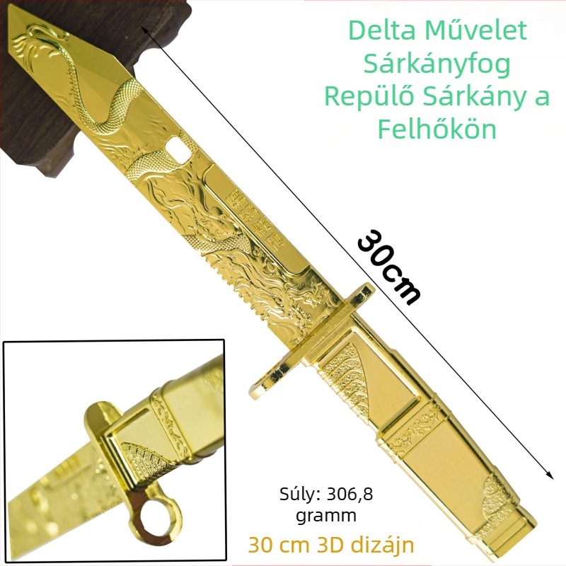 Delta Force Sárkányfog modell, repülő sárkány felhőkkel, fém dísztárgy, 22 cm vagy 30 cm