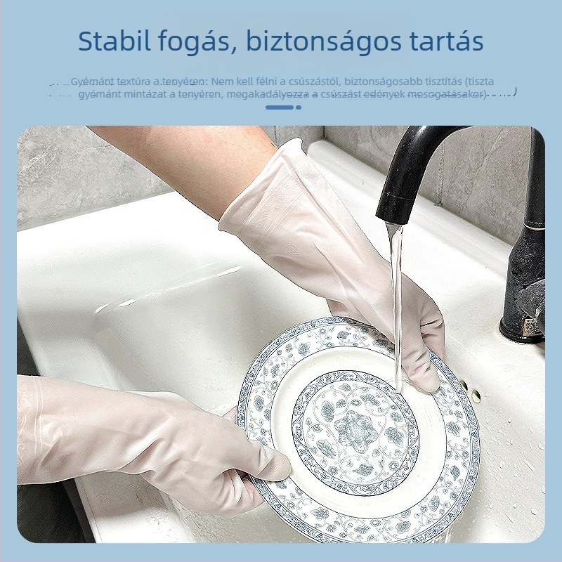 Vastag PVC konyhai és éttermi kesztyűk, csúszásmentes, vízálló, mosogatásra és tisztításra.