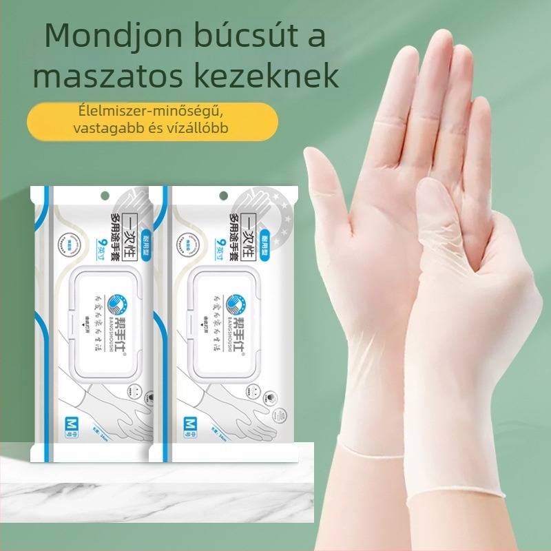 Egyszer használatos hosszított nitril konyhai kesztyűk, mosogatáshoz, vízálló és olajálló, élelmiszer-biztonságú, 12 hüvelyk