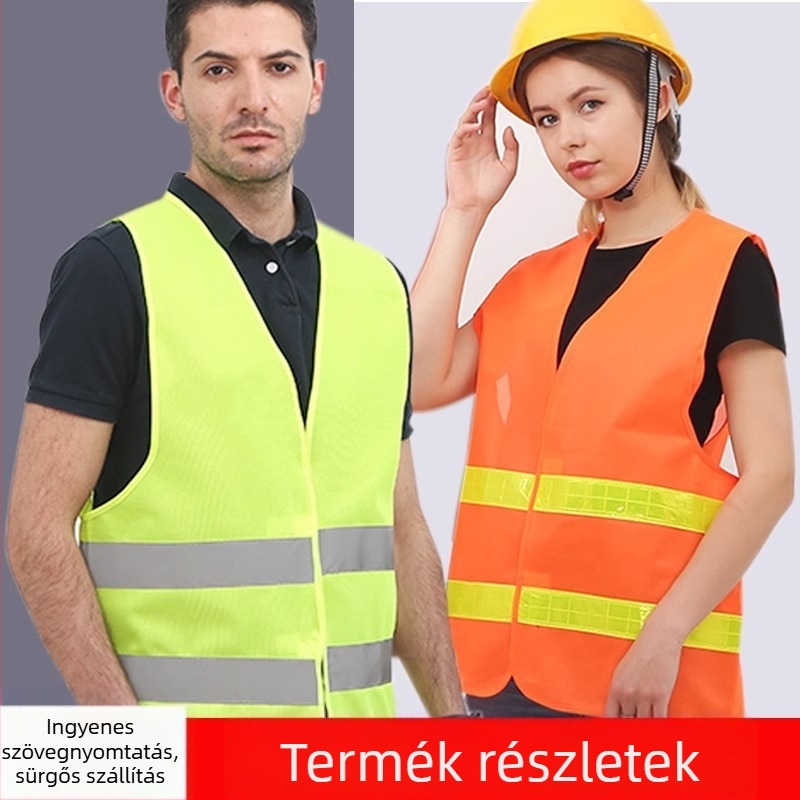 Magas fényvisszaverő mellény közúti munkákhoz, közterület-karbantartáshoz, vezetési iskolákhoz és tájépítéshez