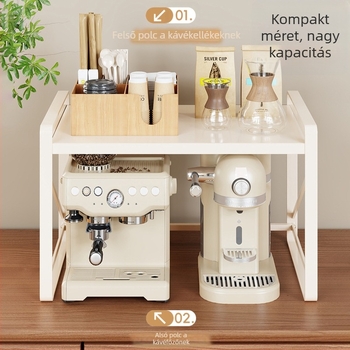 Konyhai bővíthető tároló állvány mikrohullámú sütőhöz, rizsfőzőhöz és sütőhöz, pulton rendszerező, modern minimalista stílus
