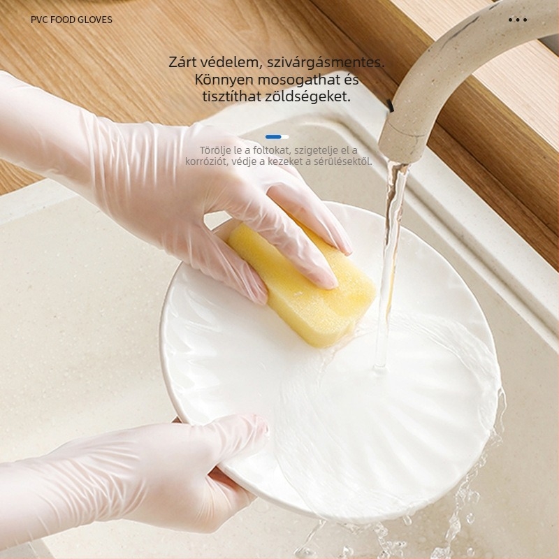 Élelmiszer-minőségű egyszer használatos PVC kesztyűk – konyha, catering, sütés, takarítás, ipari védelem, kopásálló