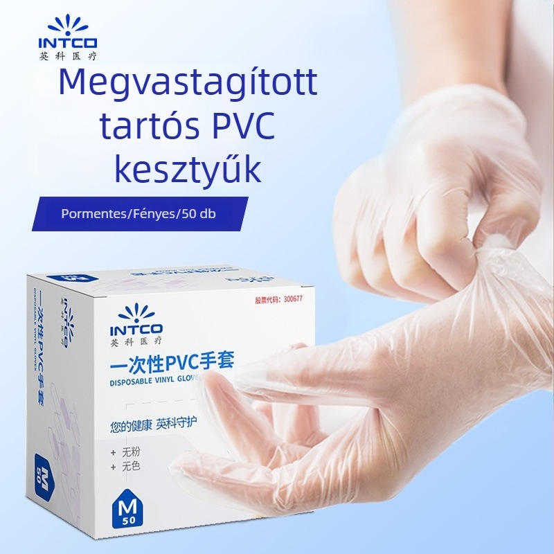 Élelmiszer-minőségű egyszer használatos PVC kesztyűk – konyha, catering, sütés, takarítás, ipari védelem, kopásálló