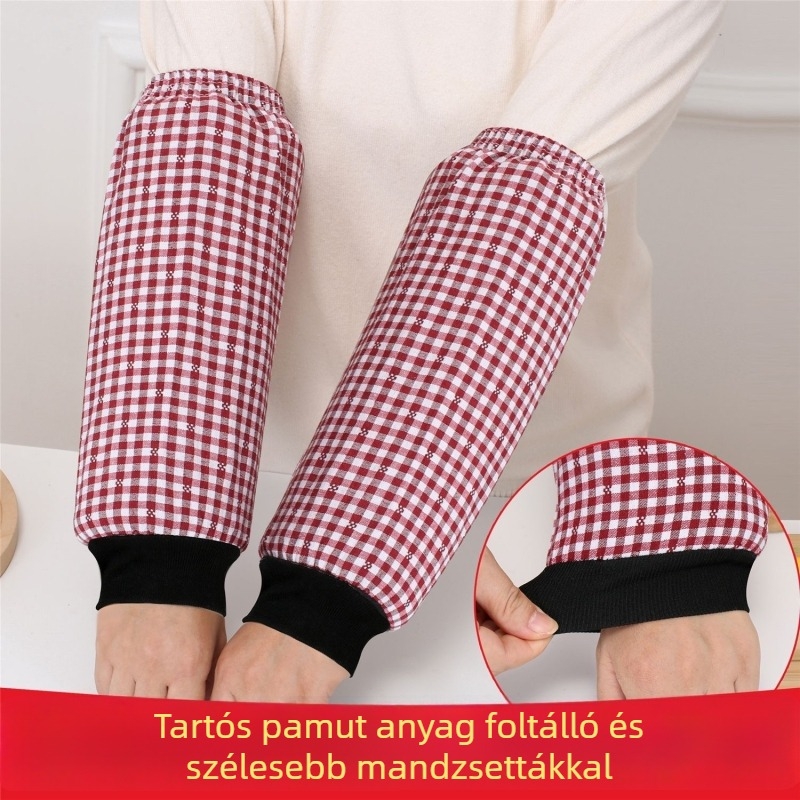Hosszú pamut karvédő, uniszex, olajálló, konyhai takarításhoz, ősz-tél