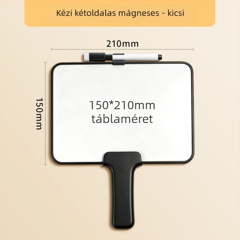 Mágneses, kézben tartható, dupla oldalú fehér tábla, törölhető feljegyzésekhez, élő közvetítésekhez és otthoni használatra
