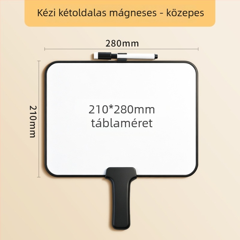 Mágneses, kézben tartható, dupla oldalú fehér tábla, törölhető feljegyzésekhez, élő közvetítésekhez és otthoni használatra
