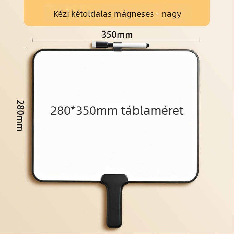 Mágneses, kézben tartható, dupla oldalú fehér tábla, törölhető feljegyzésekhez, élő közvetítésekhez és otthoni használatra