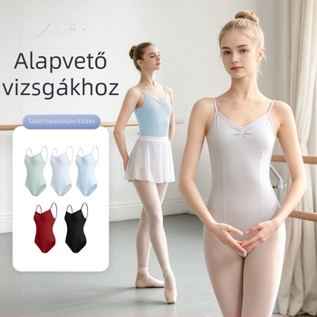 Nylon balett-leotárd nőknek, egyrészes táncruha, felnőtt edzésruha