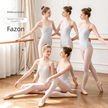 Nylon balett-leotárd nőknek, egyrészes táncruha, felnőtt edzésruha