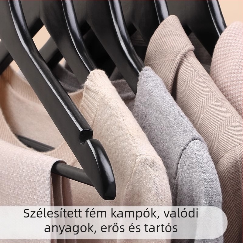 Fa mintázatú műanyag ruhafogas, vastított kivitel, otthoni és hotel használatra, nedvességálló ruhaszárító