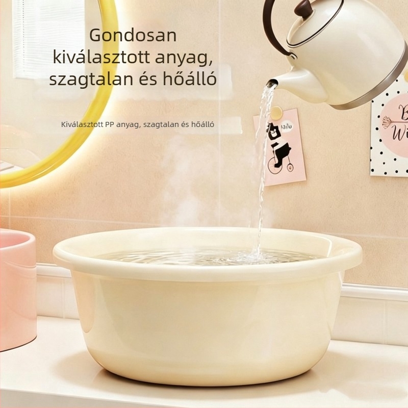 Vastagított műanyag mosdótál, tartós arc-, láb- és mosáshoz