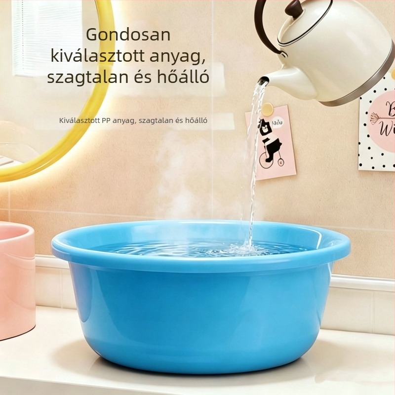 Vastagított műanyag mosdótál, tartós arc-, láb- és mosáshoz