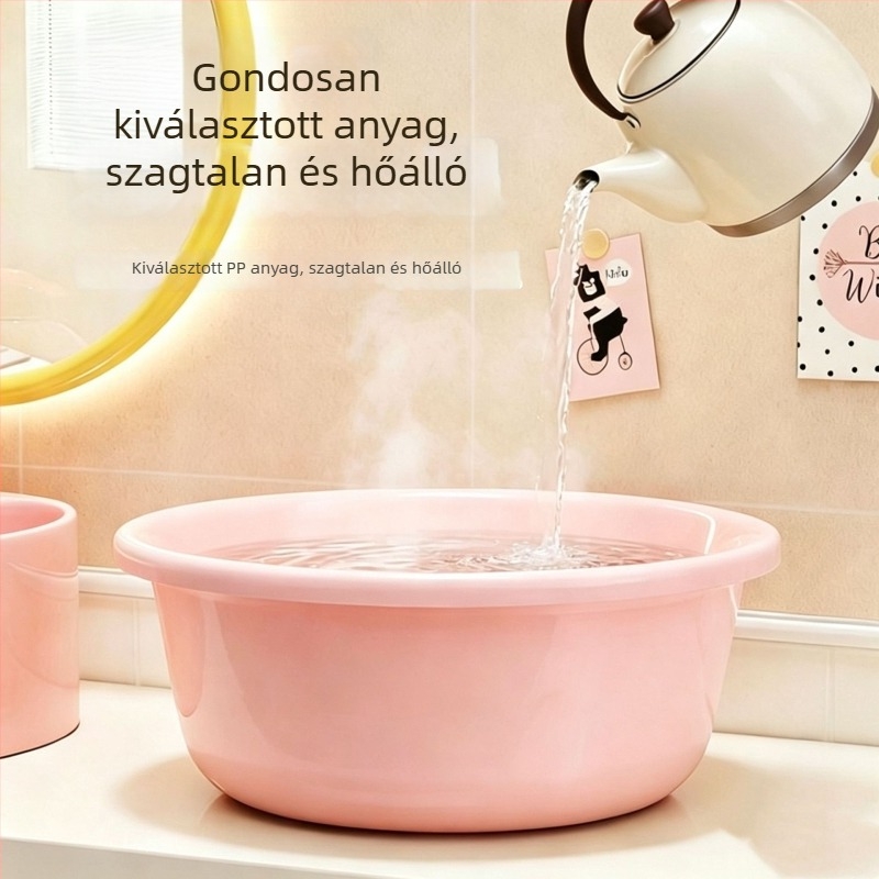 Vastagított műanyag mosdótál, tartós arc-, láb- és mosáshoz