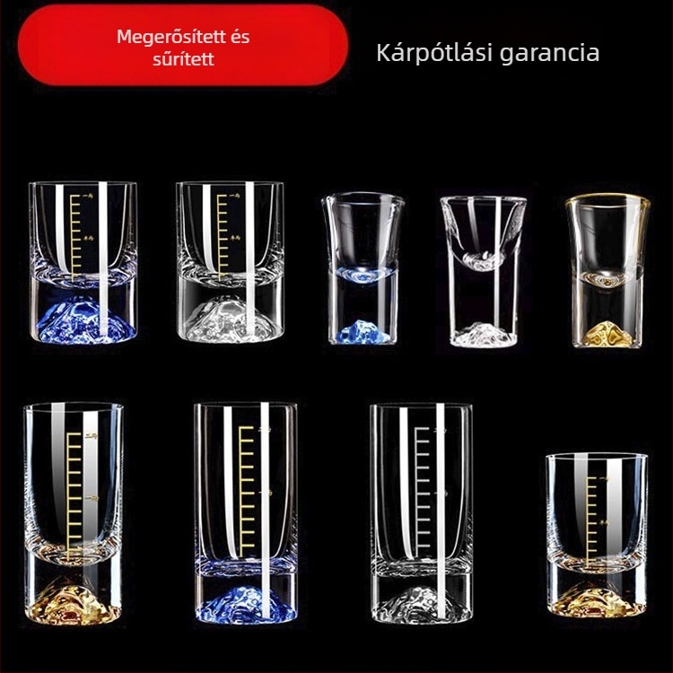 Kristályos szeszes ital pohárkészlet mérőskálával, kézzel készült, 1000 ml feletti kapacitás, kínai stílus tizenkét állat motívummal, otthoni használatra