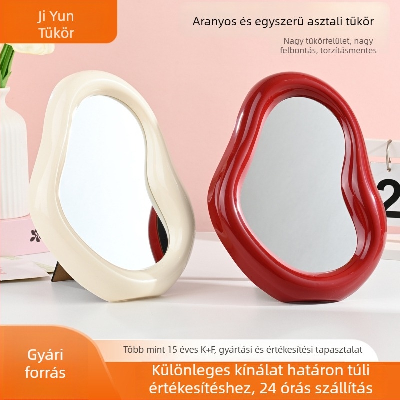 Cream Cloud Instagram-stílusú asztali sminktükör, szabálytalan alakú, lányoknak, HD