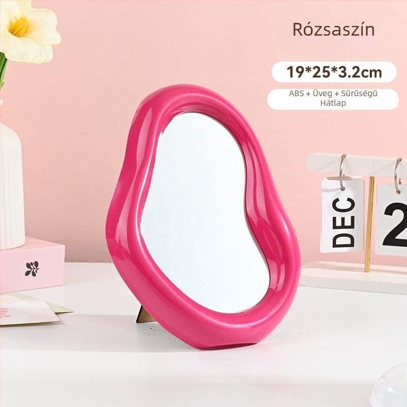 Cream Cloud Instagram-stílusú asztali sminktükör, szabálytalan alakú, lányoknak, HD