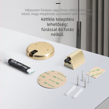 BUFEISON Fúrás nélküli ajtózár padlószívóval – láthatatlan, csendes, ütközés elleni, fürdőszobába