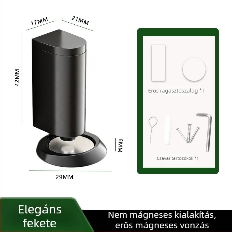 Fúrás nélküli mágneses ajtóstop, láthatatlan padlóra szerelt, ütközésvédő, csendes, szélálló, fa ajtókhoz, belső ajtókhoz és fürdőszobai ajtókhoz